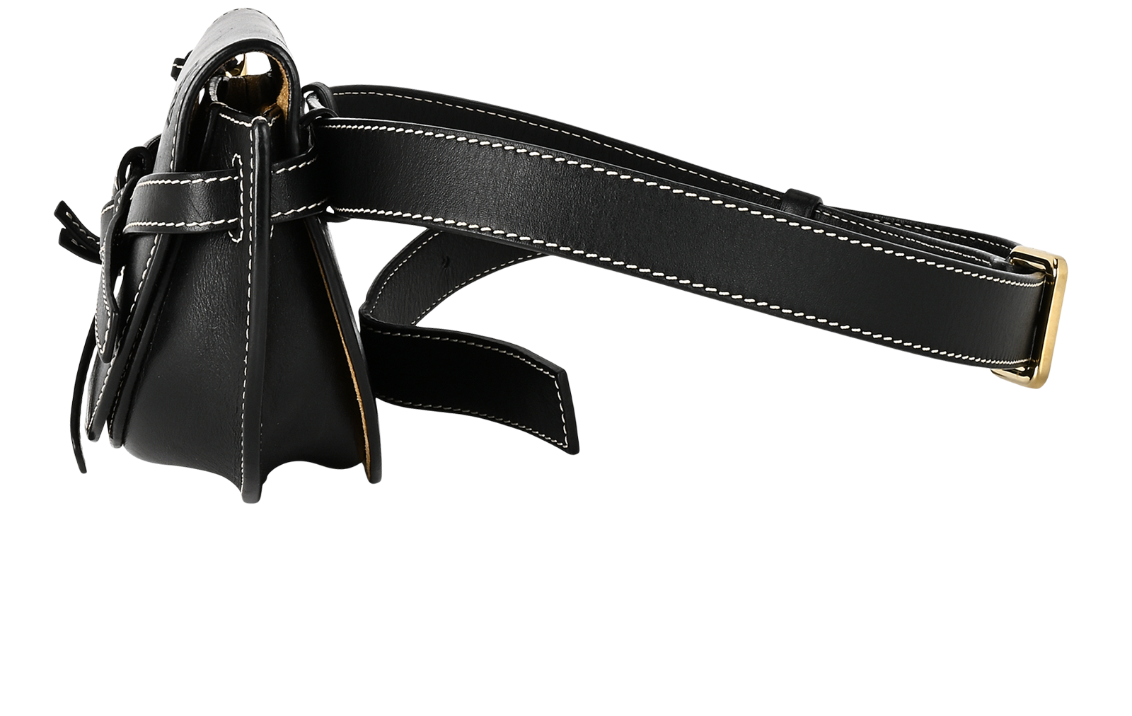 Mini Gate Belt Bag, &pound;850, Handbags, Black, Leather, Bottom view